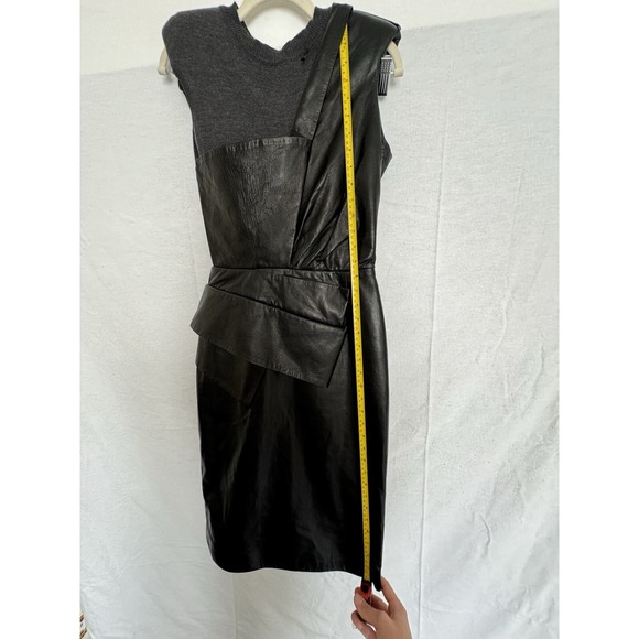 SPORTMAX Defile - Made In Italy‎ - Lamb Leather And Wool Dress Size 2 Flaws - Picture 9 of 11